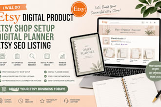 do etsy digital product etsy shop store setup digital planner etsy SEO listing