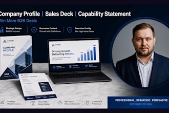 design corporate company profile, b2b sales deck and capability statement