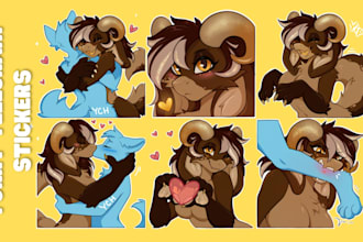 design telegram furry stickers nsfw discord animated gif stickers emojis or oc