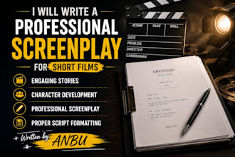 write a professional screenplay for your movie