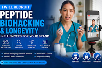 recruit peptide, biohacking, and longevity influencers for your brand