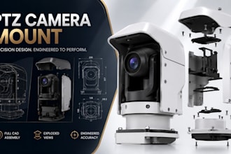 design ptz camera mount sensor housing robotic enclosure with full cad assembly