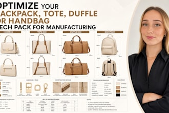 optimize your backpack, tote, duffle, or handbag tech pack for manufacturing