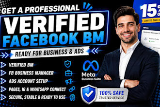 create verified facebook bm, fb business manager and ads account