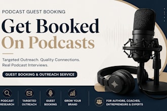 get you booked on top podcasts through targeted guest outreach and booking