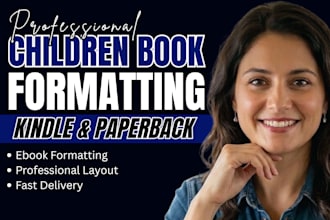 format, edit your children book for amazon kindle kdp ebook formatting
