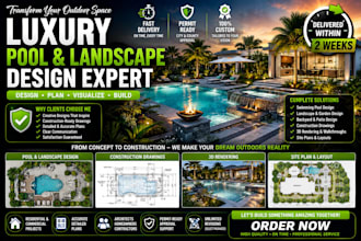 design luxury swimming pools backyard landscapes and construction plans