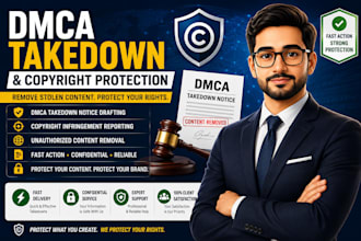 draft and submit dmca takedown notices for copyright infringement