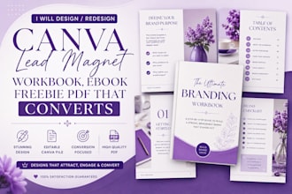 design redesign canva lead magnet, workbook, ebook freebie PDF that converts