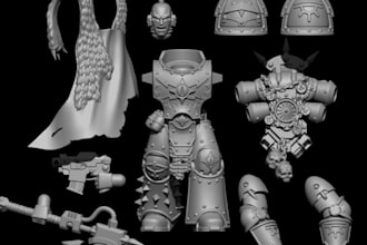 sculpt a 3d dnd miniature, warhammer character, fantasy creature, and wargame