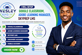 setup google class room adobe learning manager skyprep lms