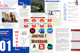 design selfhelp ebook, journal canva document formatting paperback formatting