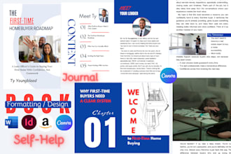 do kdp canva book formatting, selfhelp and journal design paperback workbook