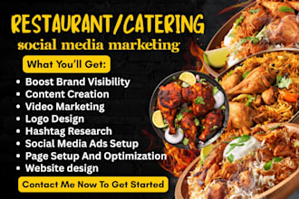 be your restaurant social media manager for instagram marketing, facebook ads