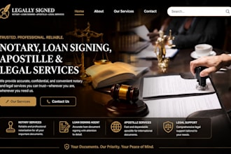 design wix notary website loan signing website apostille legal website