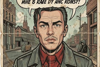 draw old retro distressed comic illustration