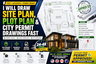 draw site plan, plot plan and city permit drawings fast