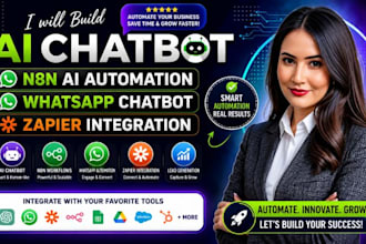 build ai chatbot, n8n ai automation, whatsapp chatbot and zapier integration