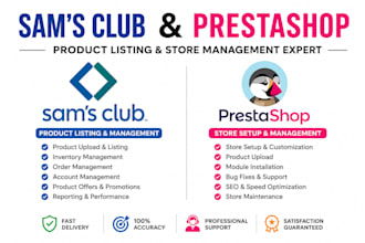 do sams club product listing store management setup ptrestashop ecommerce