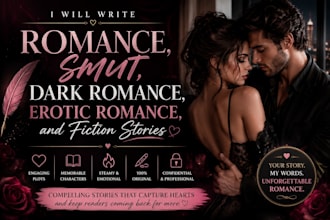 write romance, smut, dark romance, erotic romance, and fiction stories