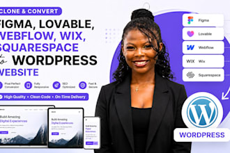 clone convert figma, lovable, webflow, wix, squarespace to wordpress website