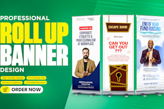 design professional roll up banner and retractable standee for business event