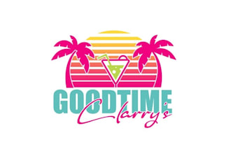 create courageous custom beach logo for a bar and night club