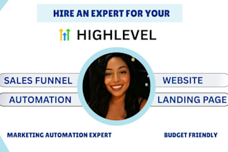 build gohighlevel website, ghl sales funnel, landing page and automation