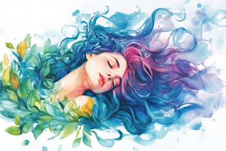 draw a watercolor portrait illustration