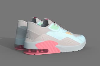 design custom footwear sneaker concepts and realistic 3d shoe renderings