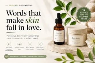 write skincare blog posts and product descriptions