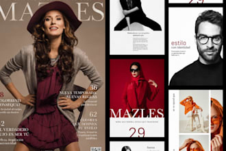 design a professional fashion lookbook, clothing catalog, and brand brochure