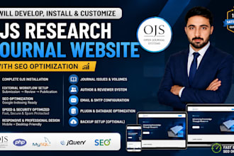 build professional ojs academic journal website with seo