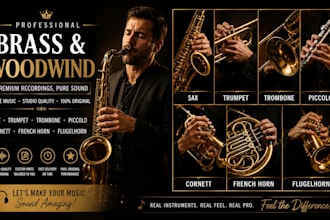 record sax, trumpet, trombone, piccolo, cornett, french horn, flugelhorn for you