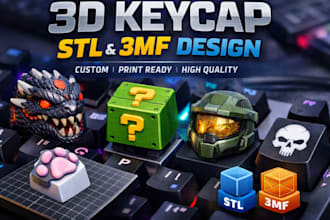 make 3d printable keycaps,3d model stl,3mf for 3d printing