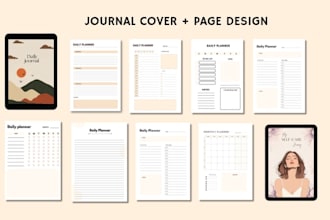 do custom kdp journal cover and interior, planner, notebook, prayer journal