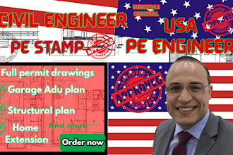 licensed engineer structural full permit set adu,basement plan,michigan ohio,USA