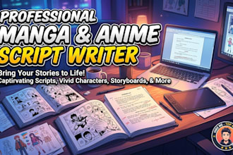 write professional manga anime story and script writing for engaging series
