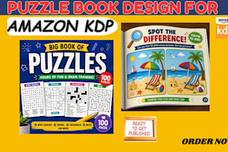 design eye catching puzzle book covers for amazon KDP word search and sudoku
