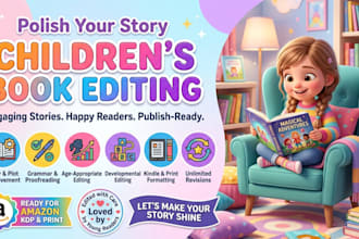be your children book editor, format kids picture book edit children story book
