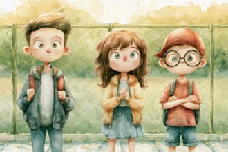children story book illustration children story