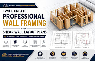 create professional wall framing and shear wall layout plans