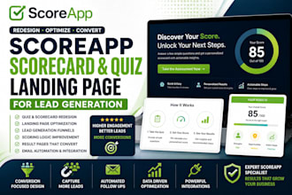 redesign scoreapp scorecard landing page, scoreapp quiz for lead generation