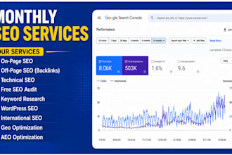 provide complete monthly SEO services for your website