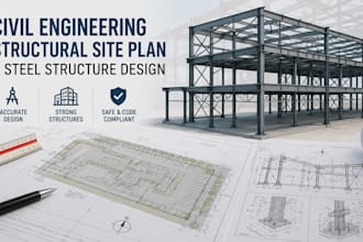 provide civil engineering structural site plan drawing steel structure design