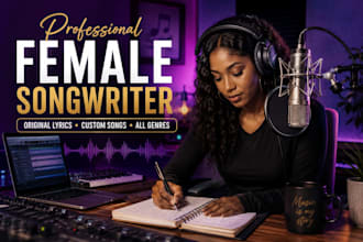 provide professional female songwriting and original custom song lyrics