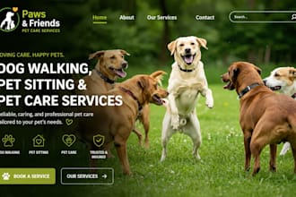 design wix dog walking website pet sitting pet care service website