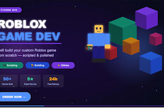 develop a custom roblox game, scripting, map design, lua coding, obby