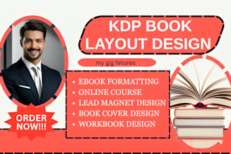 do kdp book interior layout design ebook formatting online course workbook ebook