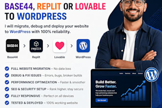 migrate base44 to wordpress base44 debugging replit to wordpress deploy lovable
